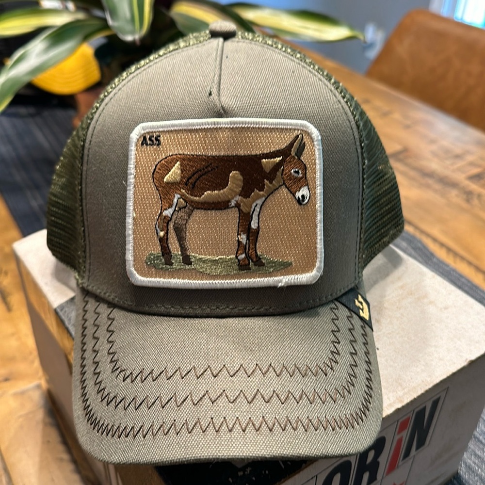 Goorin Bros Green and Brown Donkey Patch Hat